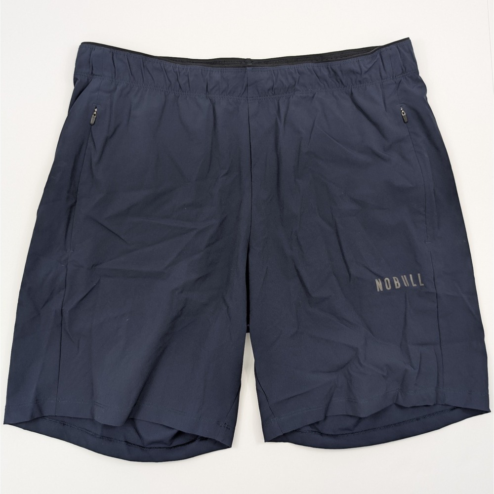 NOBULL Hybrid Shorts Mens Medium‎ Navy Blue Workout Lifting Active Performance